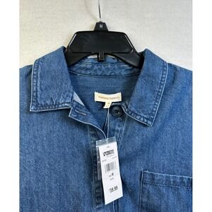Vintage Threads Womens Denim Pullover Shirt Blue Cotton Lyocell Q2U081TSC Sz M